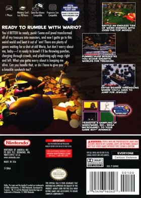 Wario World box cover back